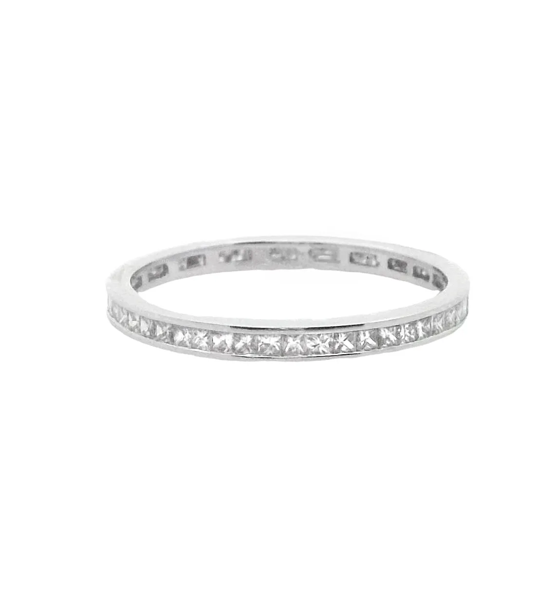 14K White Gold 0.57ct Diamond Eternity Women's Wedding Band