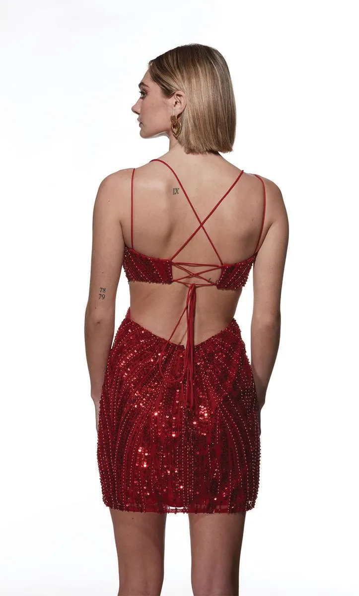 Alyce Paris Beaded Cut Out Homecoming Dress 4838