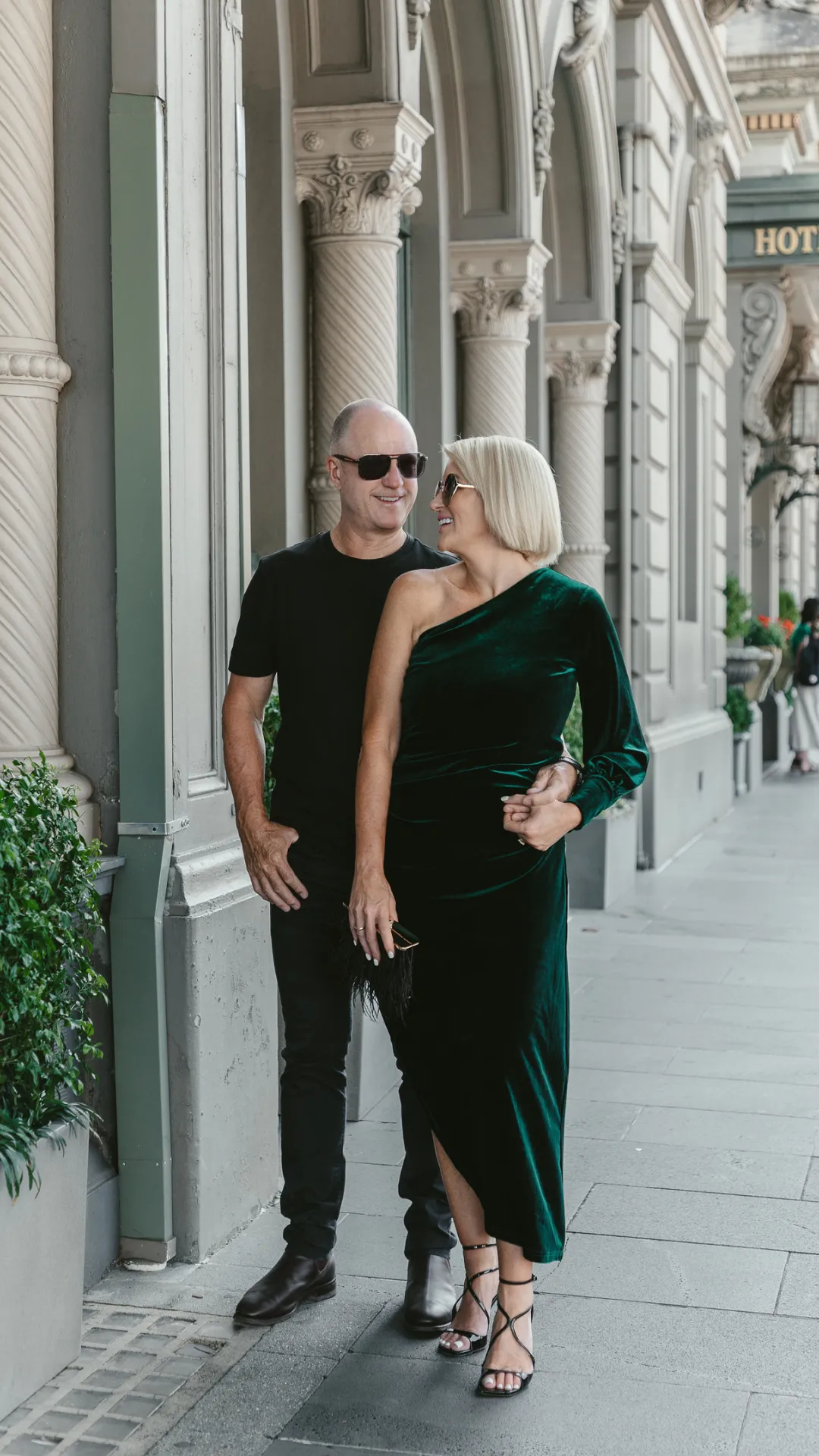 Belle Stretch Velvet Dress - Emerald