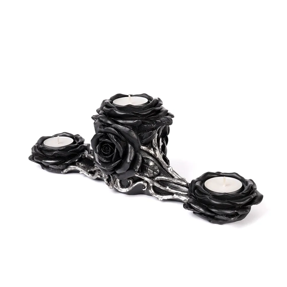 Black Rose Triple Tea Light Holder