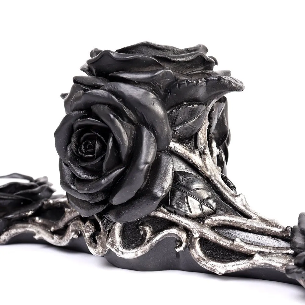 Black Rose Triple Tea Light Holder