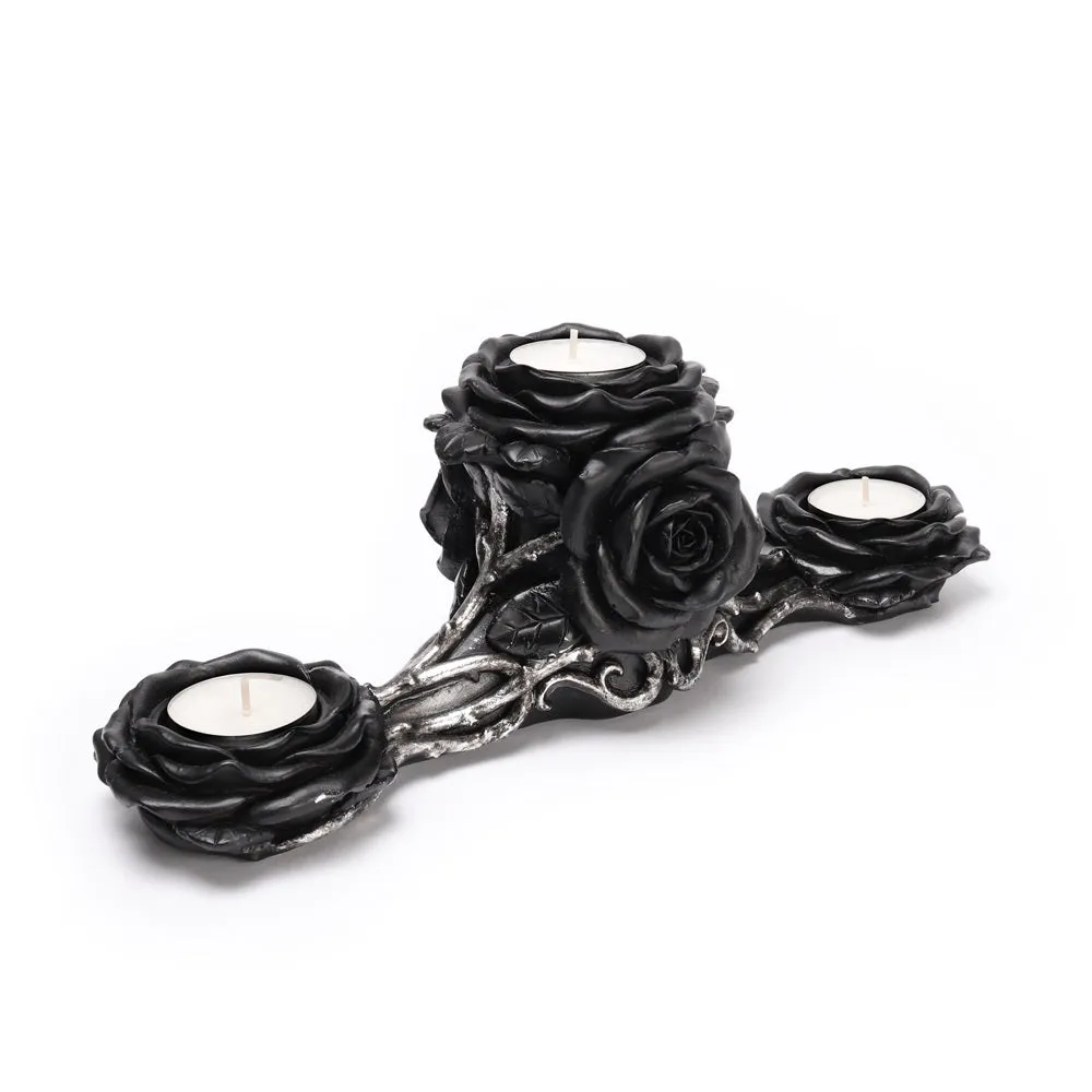 Black Rose Triple Tea Light Holder