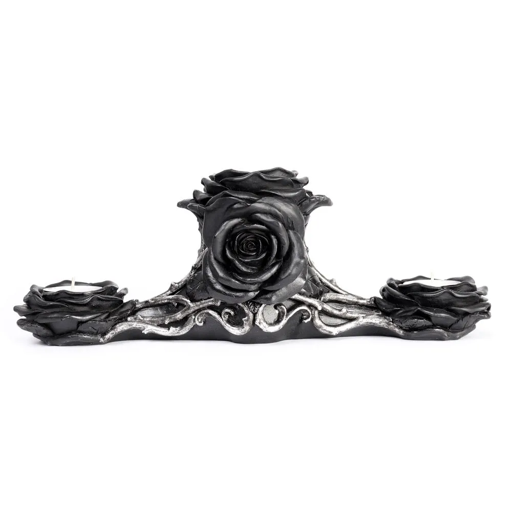 Black Rose Triple Tea Light Holder