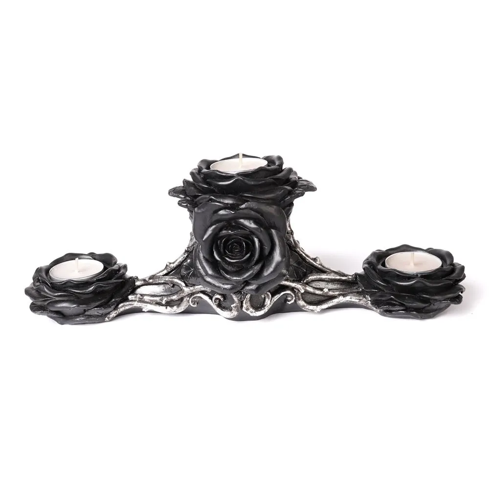 Black Rose Triple Tea Light Holder