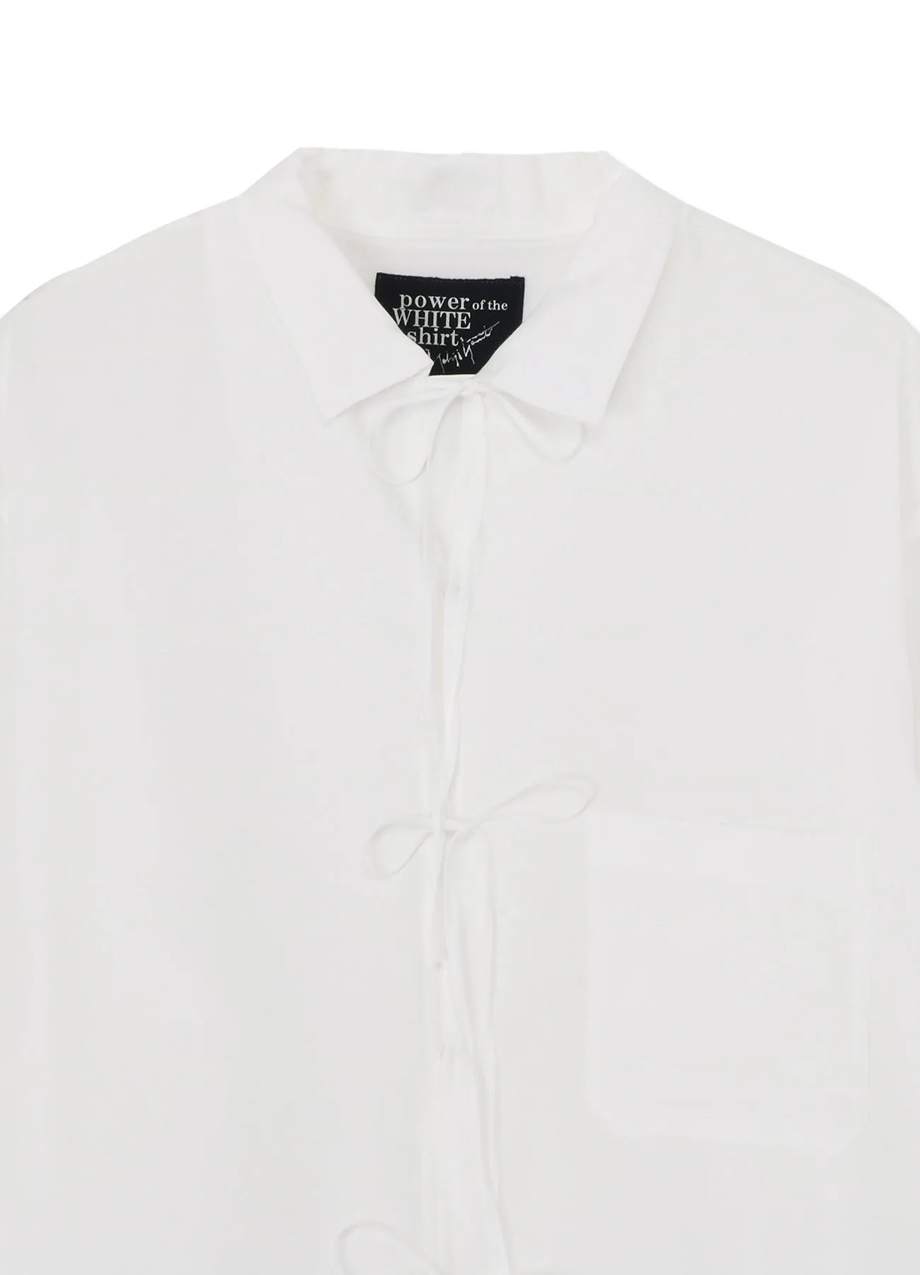 CELLULOSE LAWN OPEN COLLAR RIBBON SHIRT