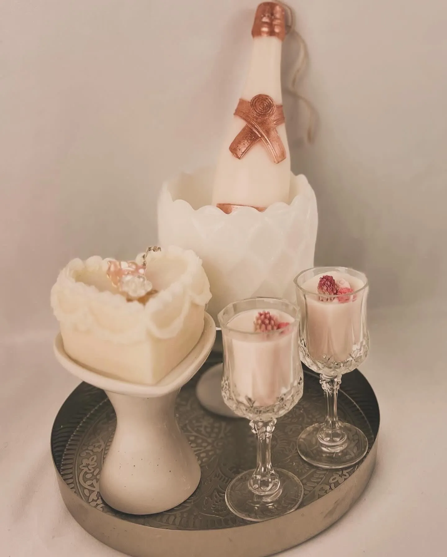 Cordial Glass Candles & Champagne