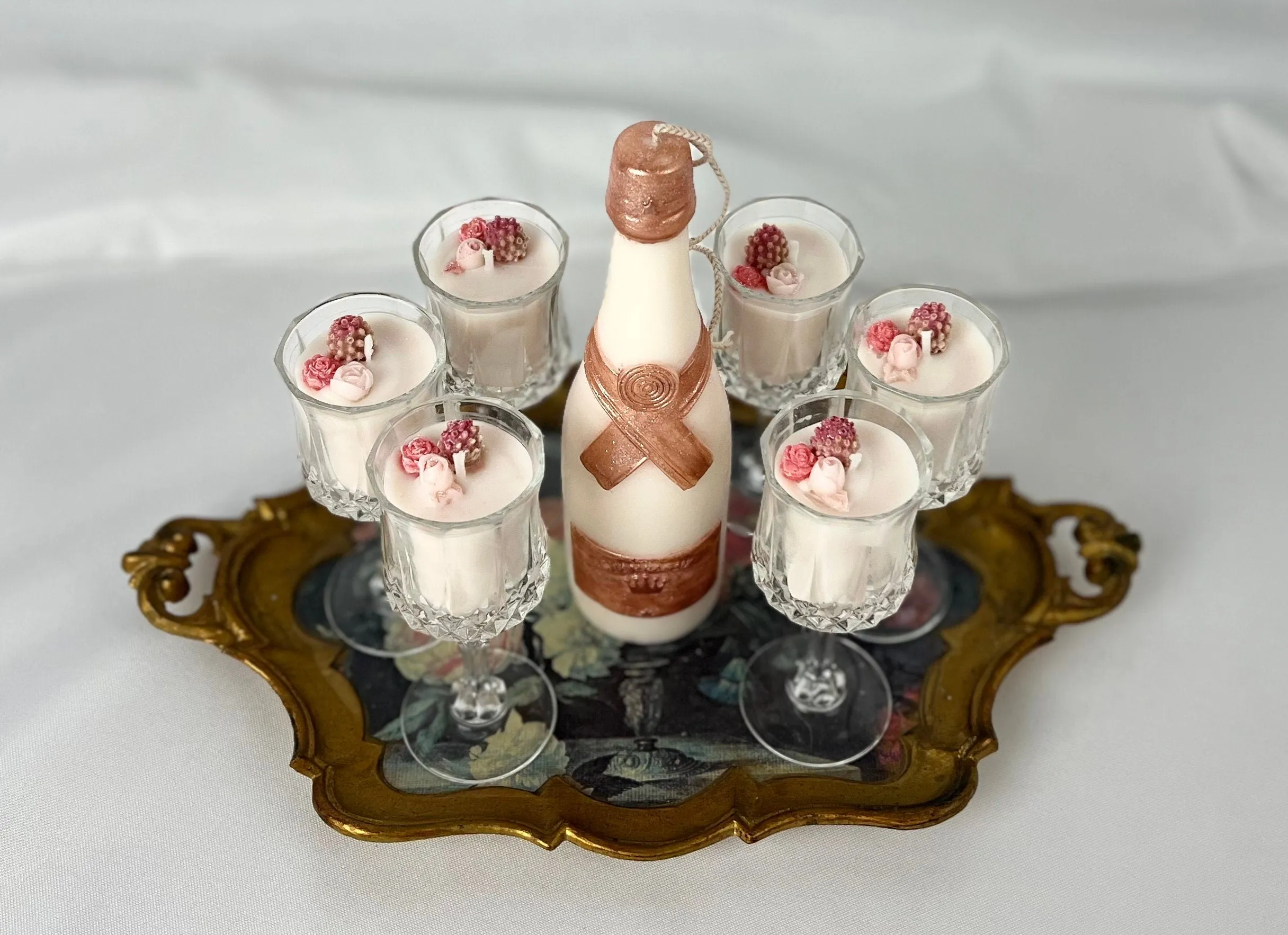 Cordial Glass Candles & Champagne