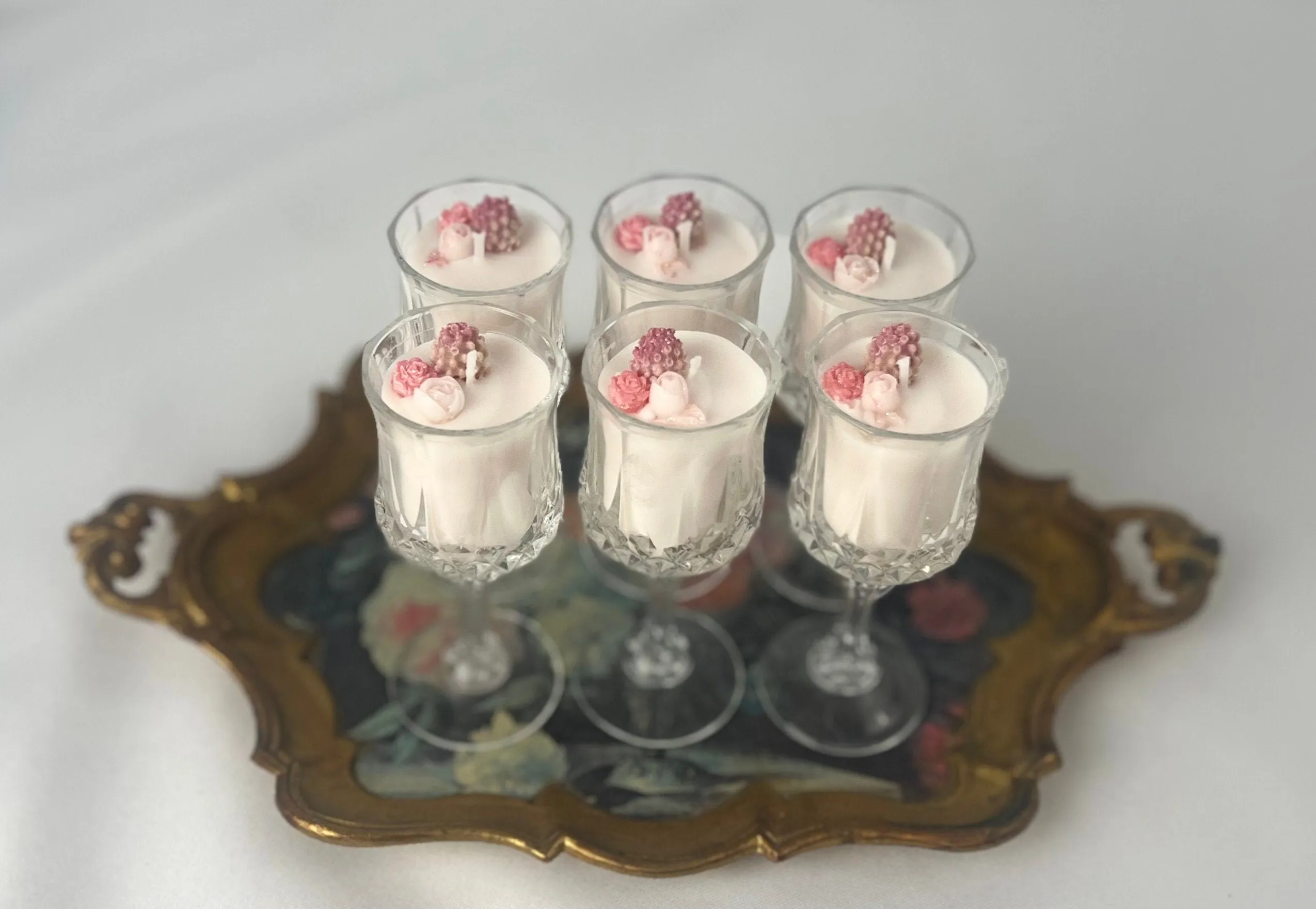 Cordial Glass Candles & Champagne