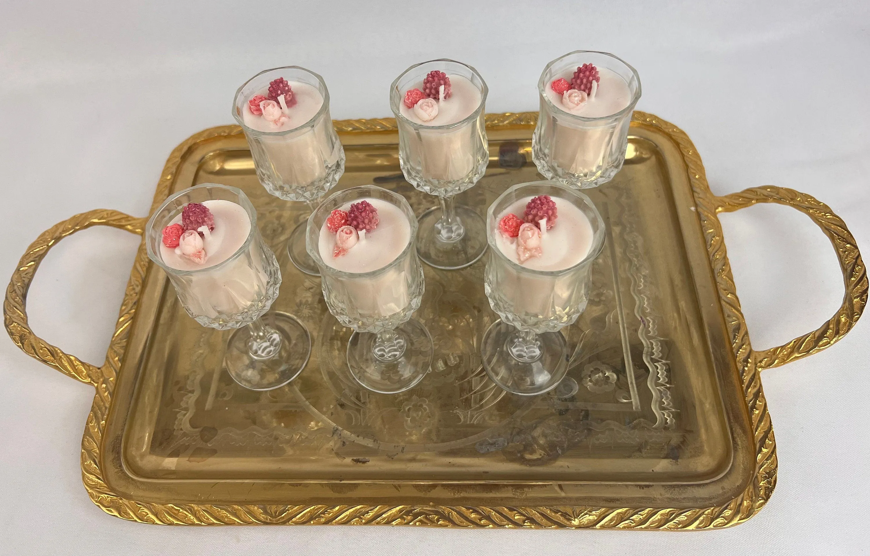 Cordial Glass Candles & Champagne