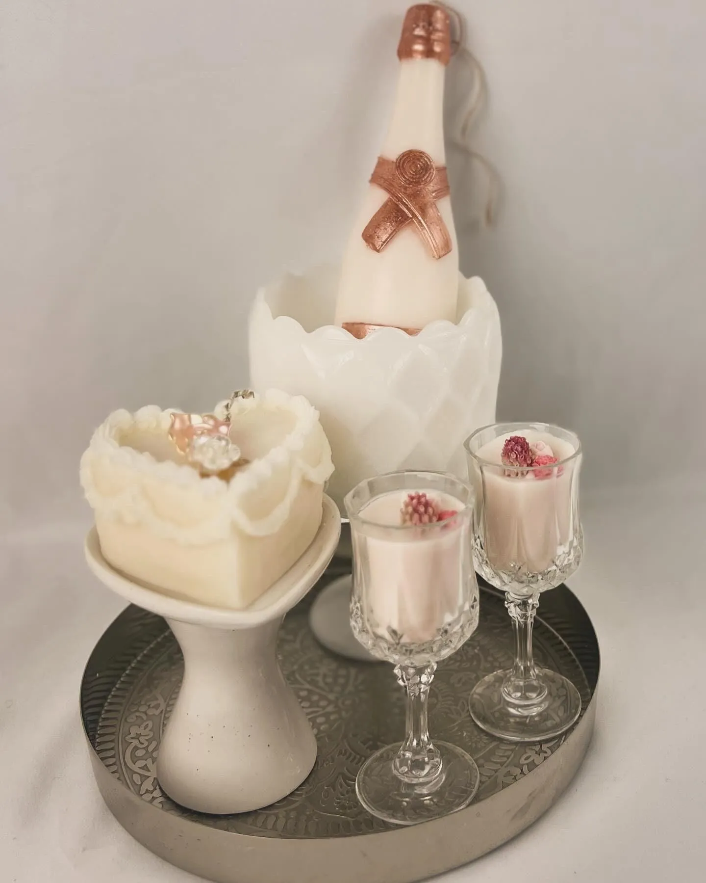 Cordial Glass Candles & Champagne