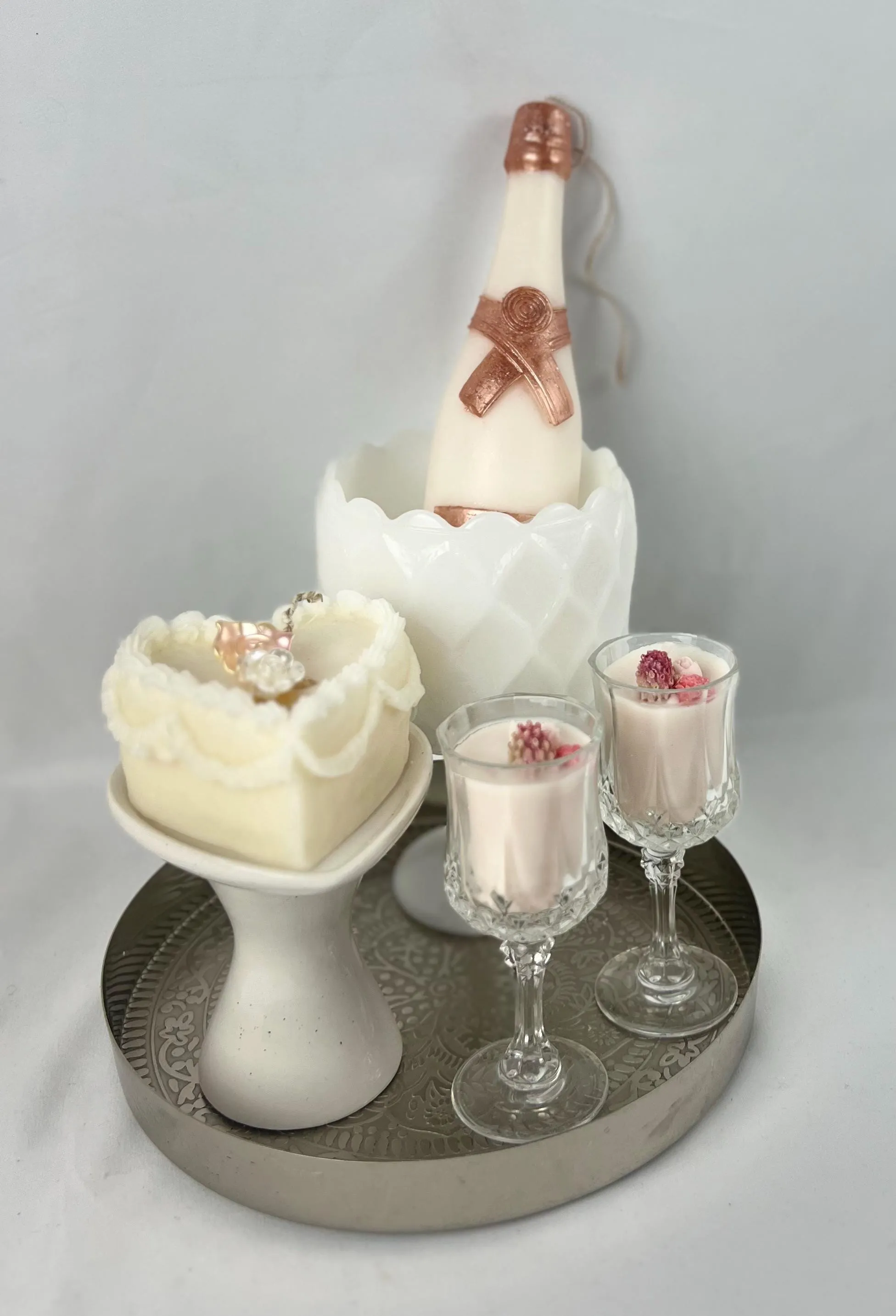 Cordial Glass Candles & Champagne