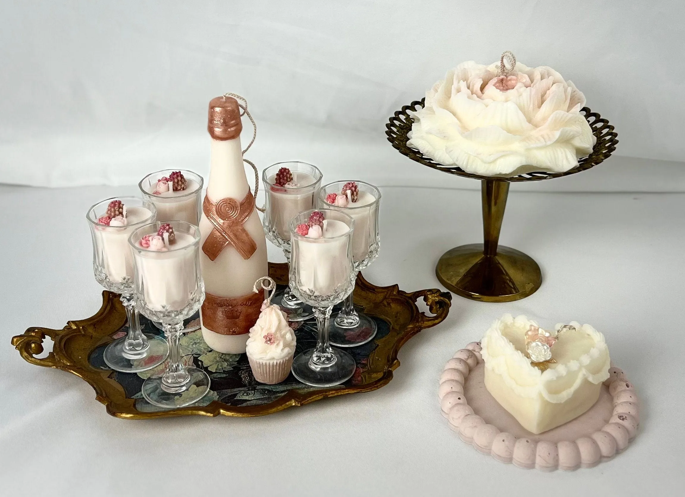Cordial Glass Candles & Champagne