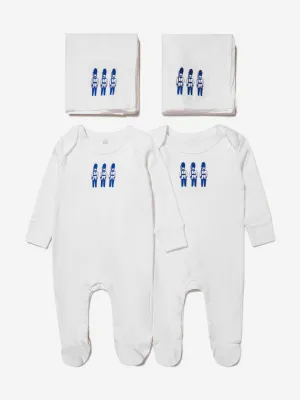 Cotton and Company Baby Boys Organic Cotton Guardsmen Babygrow And Muslin Set