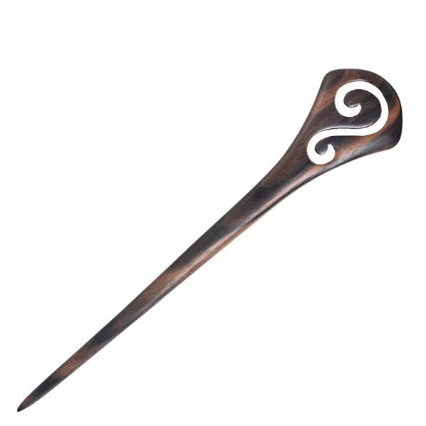 CrystalMood Handmade Carved Wood Hair Stick Totem