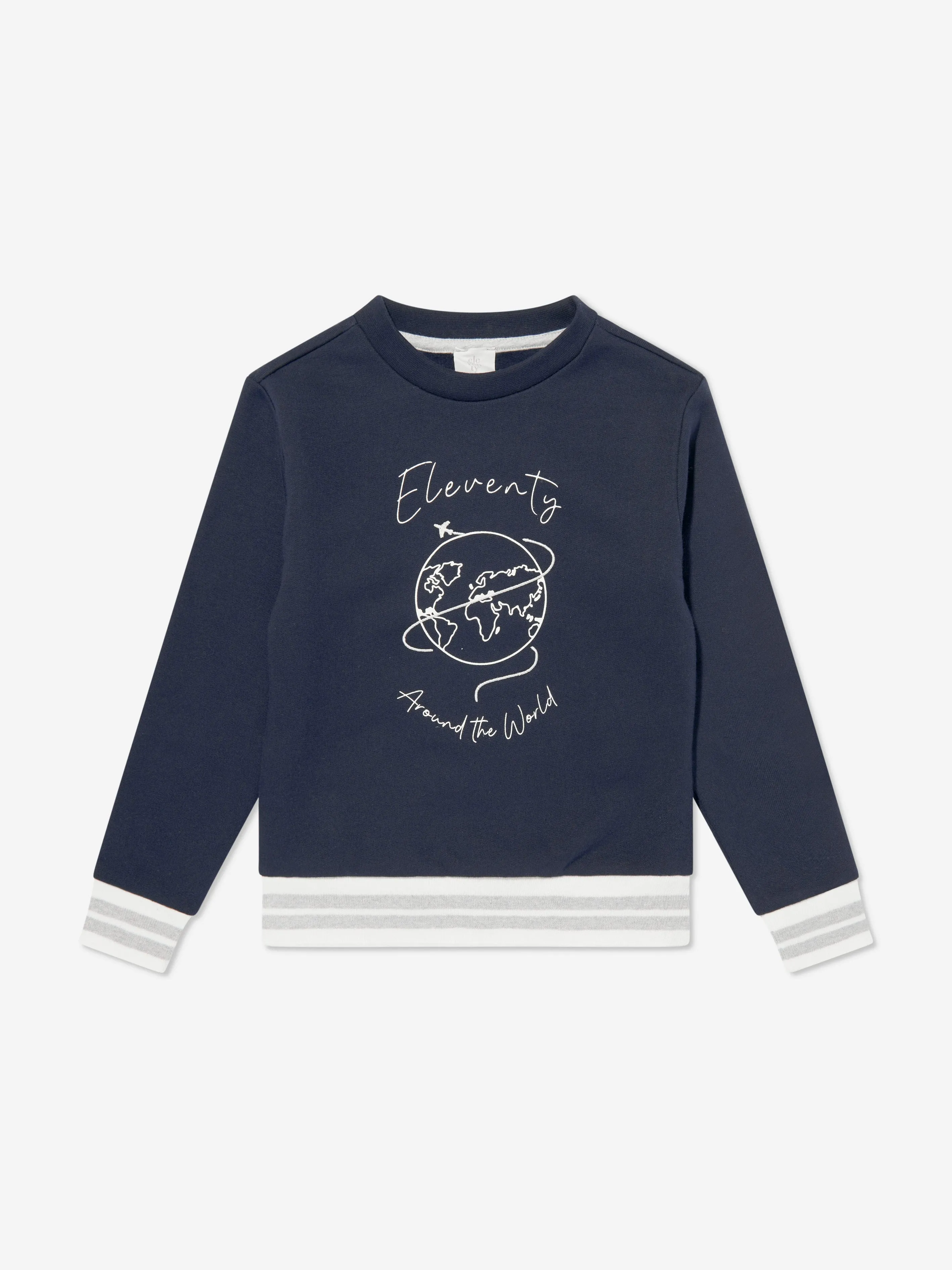 Eleventy Boys Around The World Sweatshirt in Blue