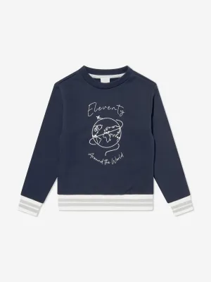 Eleventy Boys Around The World Sweatshirt in Blue