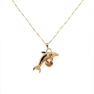 Estate Yellow Gold Dolphin Pendant