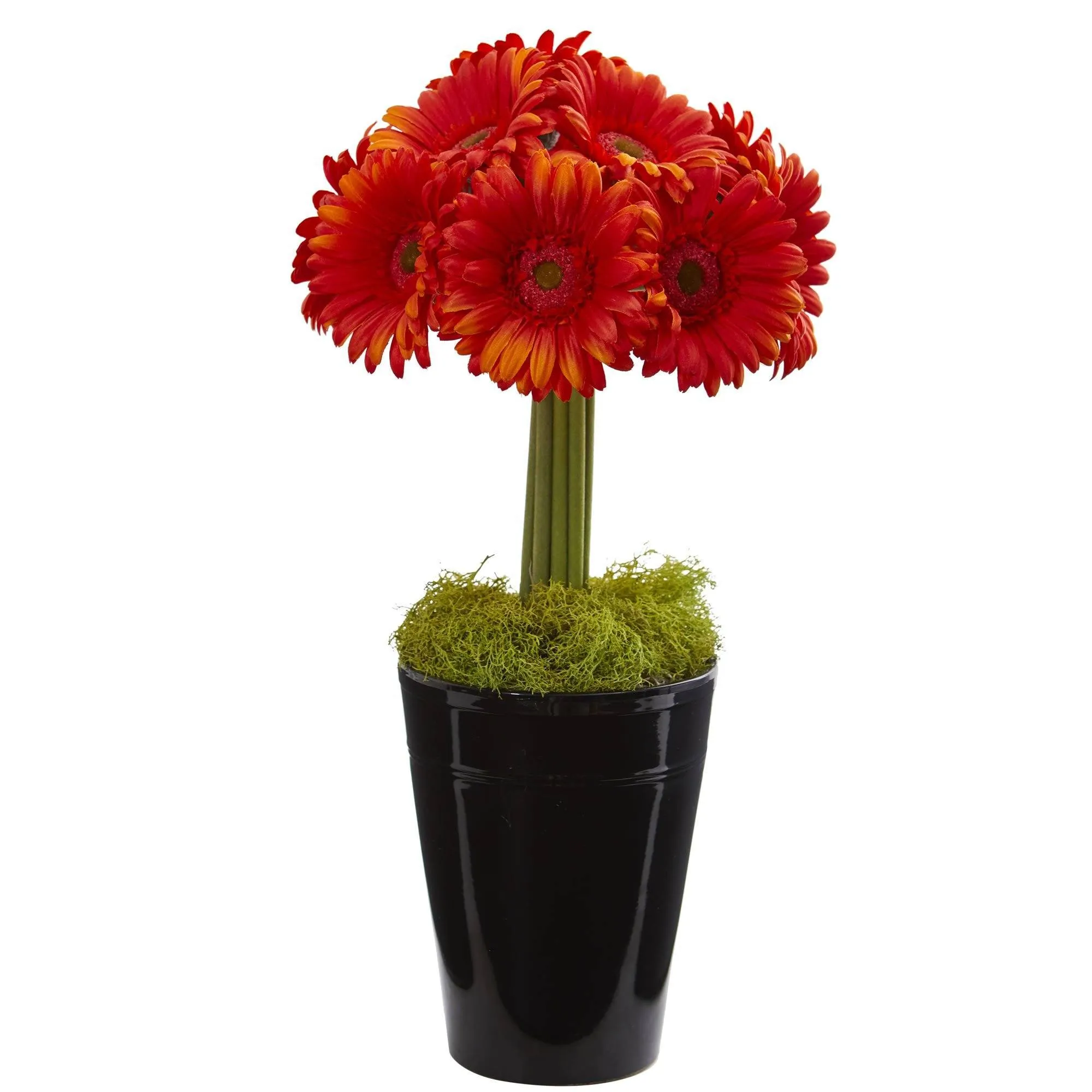 Gerber Daisy Artificial Arrangement in Black Vase