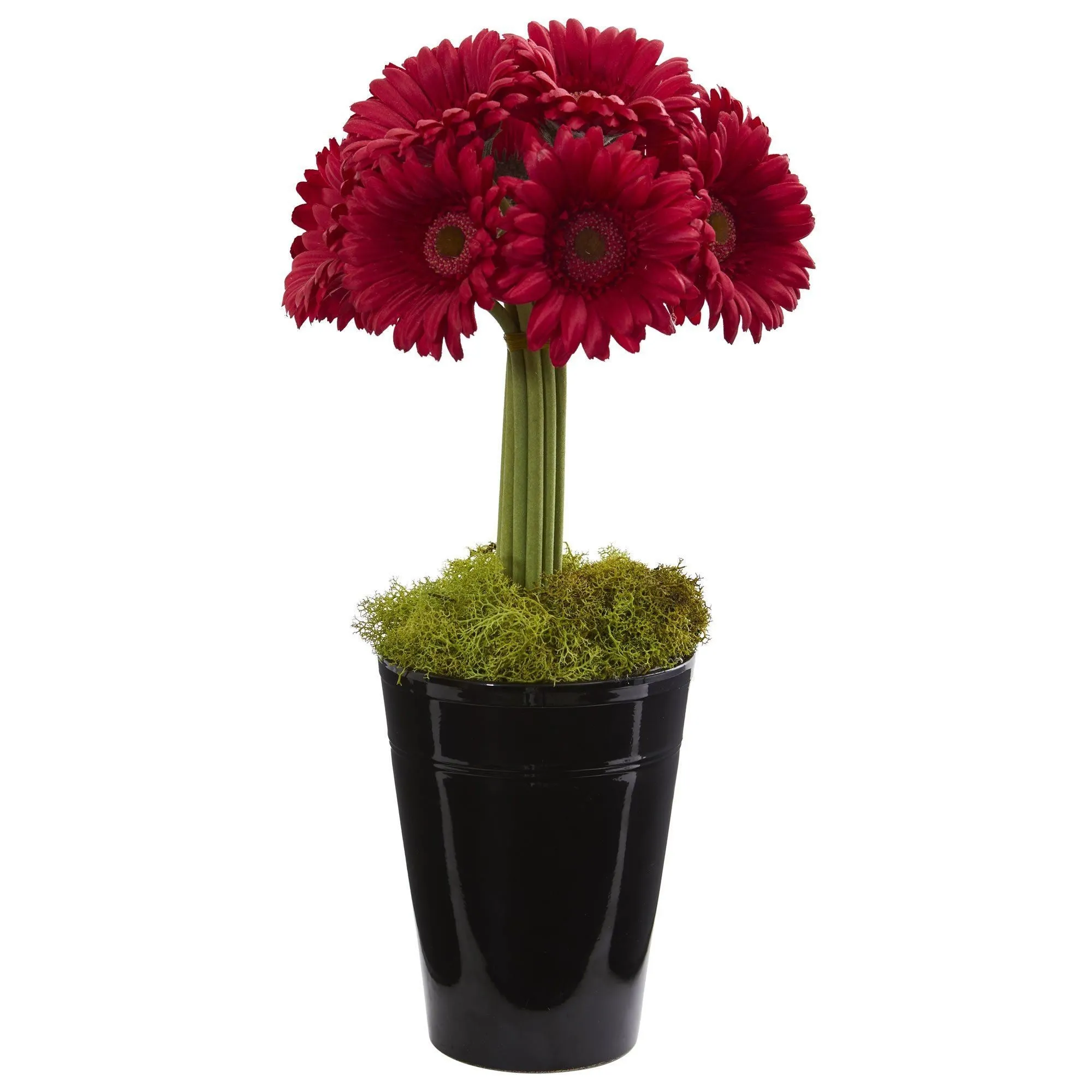 Gerber Daisy Artificial Arrangement in Black Vase