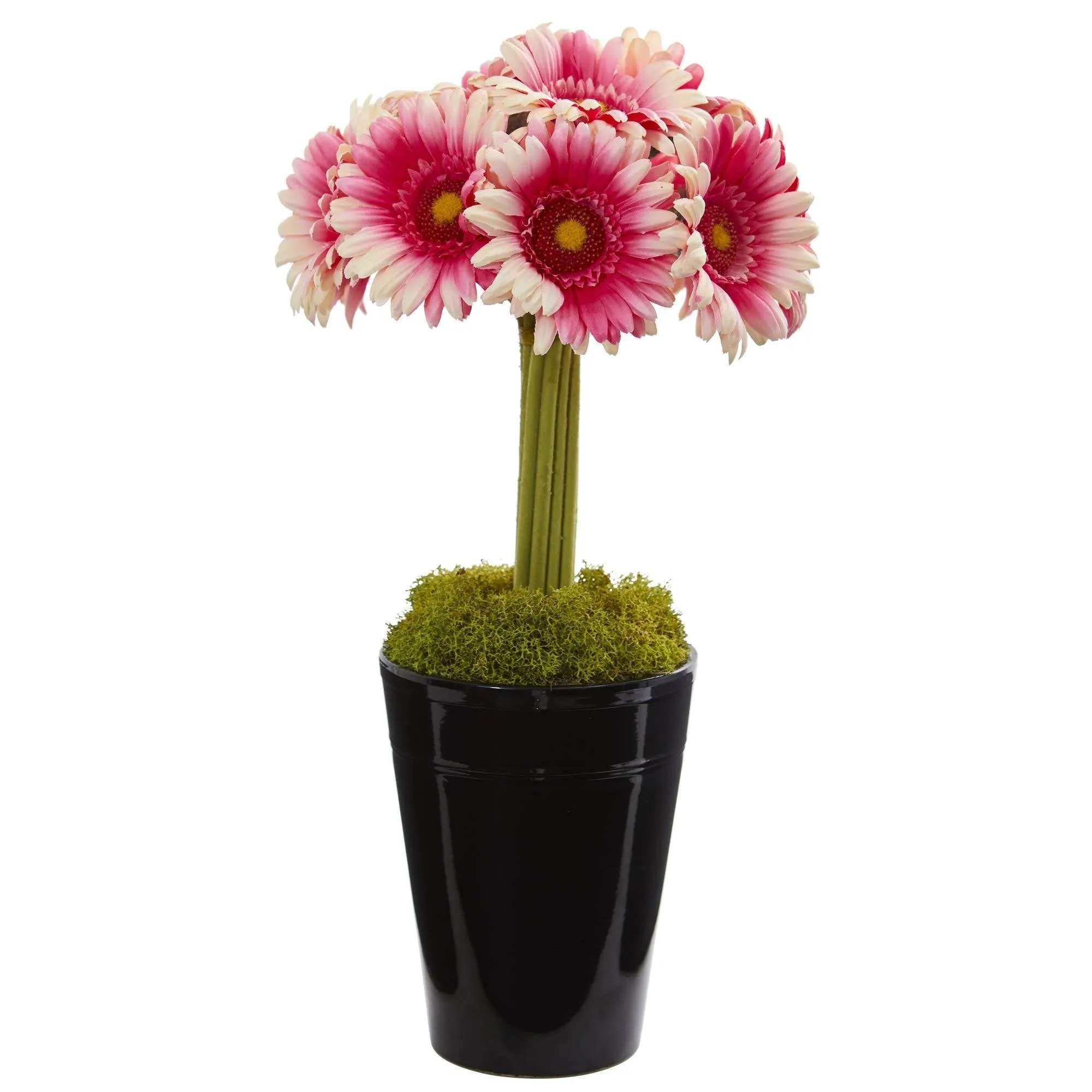 Gerber Daisy Artificial Arrangement in Black Vase