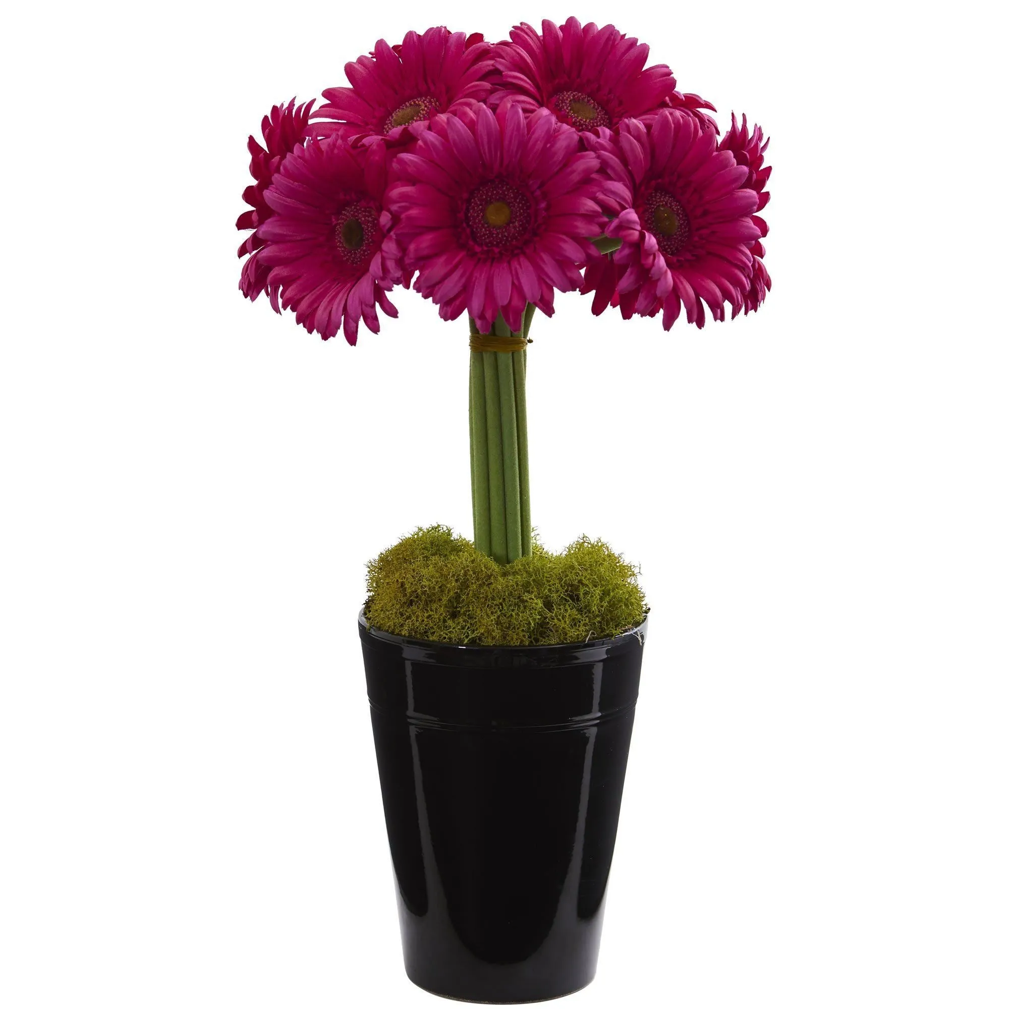 Gerber Daisy Artificial Arrangement in Black Vase