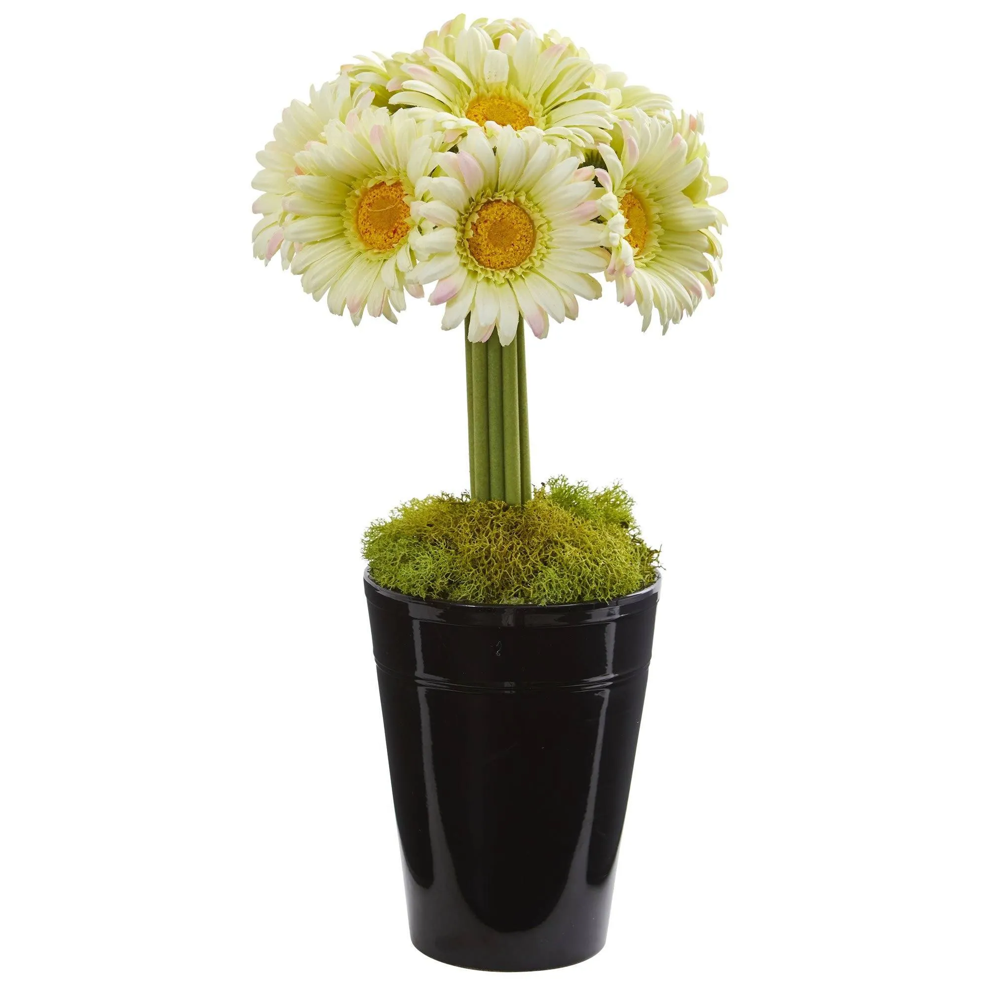 Gerber Daisy Artificial Arrangement in Black Vase