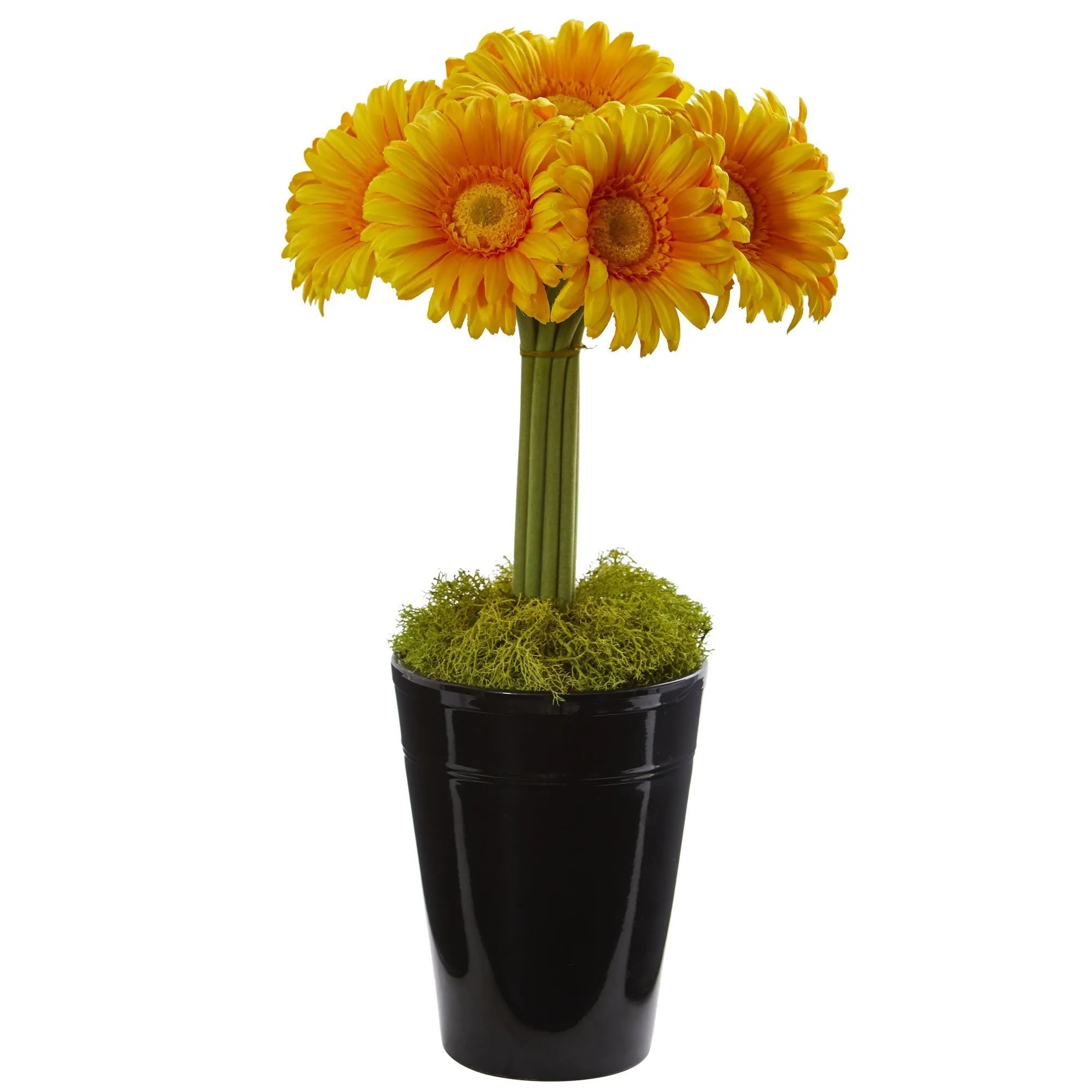 Gerber Daisy Artificial Arrangement in Black Vase