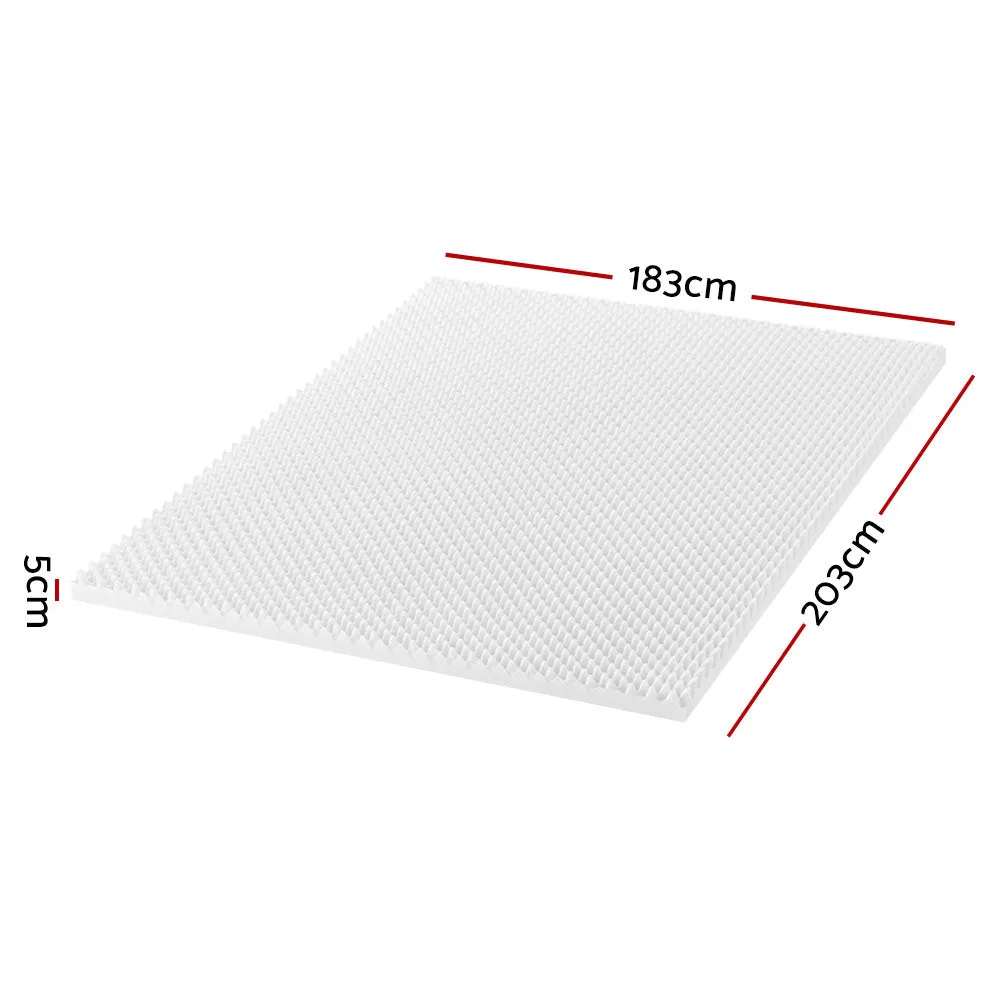 High-Density Egg Crate Memory Foam Mattress Topper 5cm King - Giselle Bedding