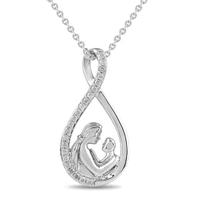 Infinity Necklace with 0.10ct of Diamonds in Sterling Silver