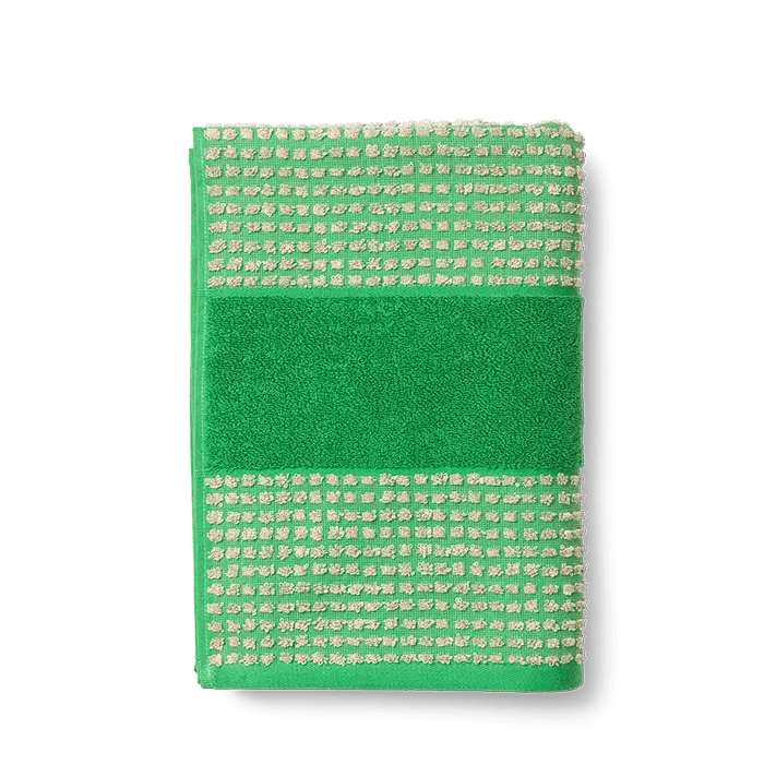 JUNA Check Bath Towels Set, Green, 4 pcs.