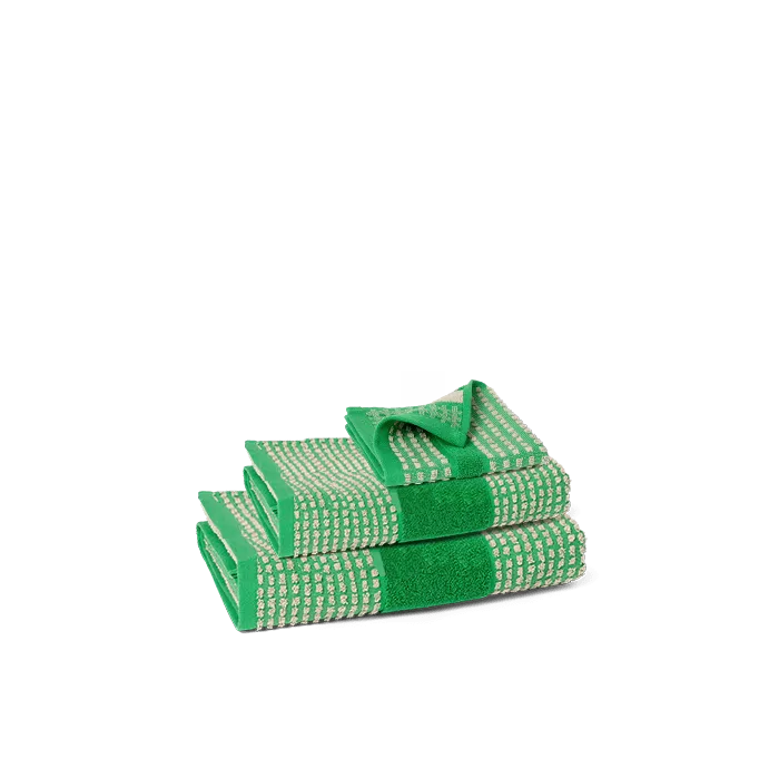 JUNA Check Towels Set, Green, 3 pcs.