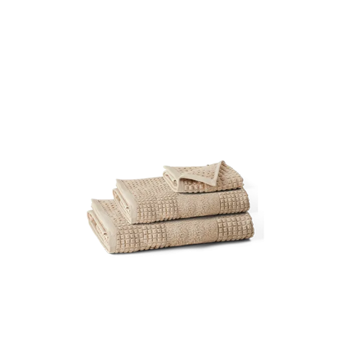 JUNA Check Towels Set, Sand, 3 pcs.