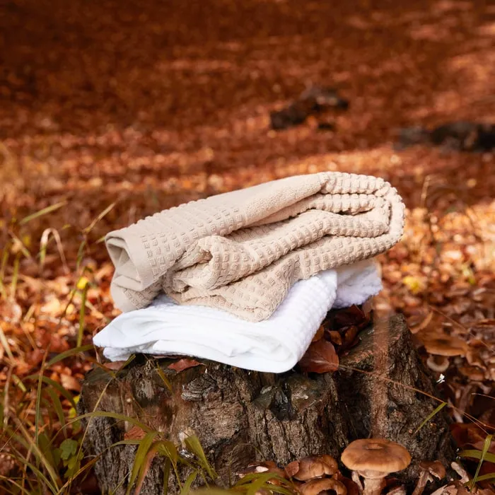 JUNA Check Towels Set, Sand, 3 pcs.