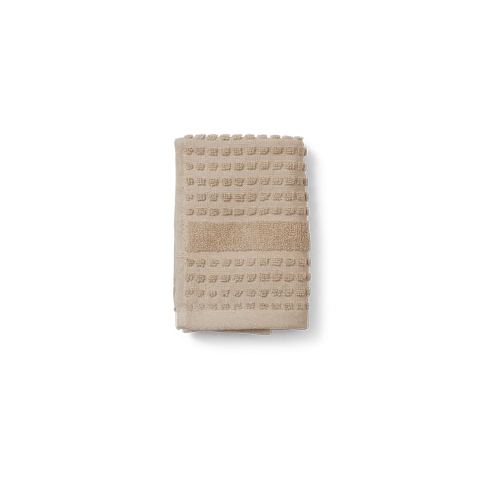 JUNA Check Towels Set, Sand, 6 pcs.