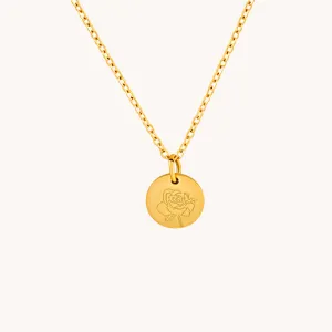 June Rose Gold Birthflower Necklace W.