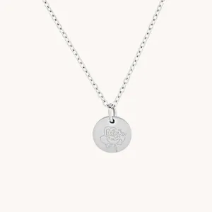 June Rose Silver Birthflower Necklace W.