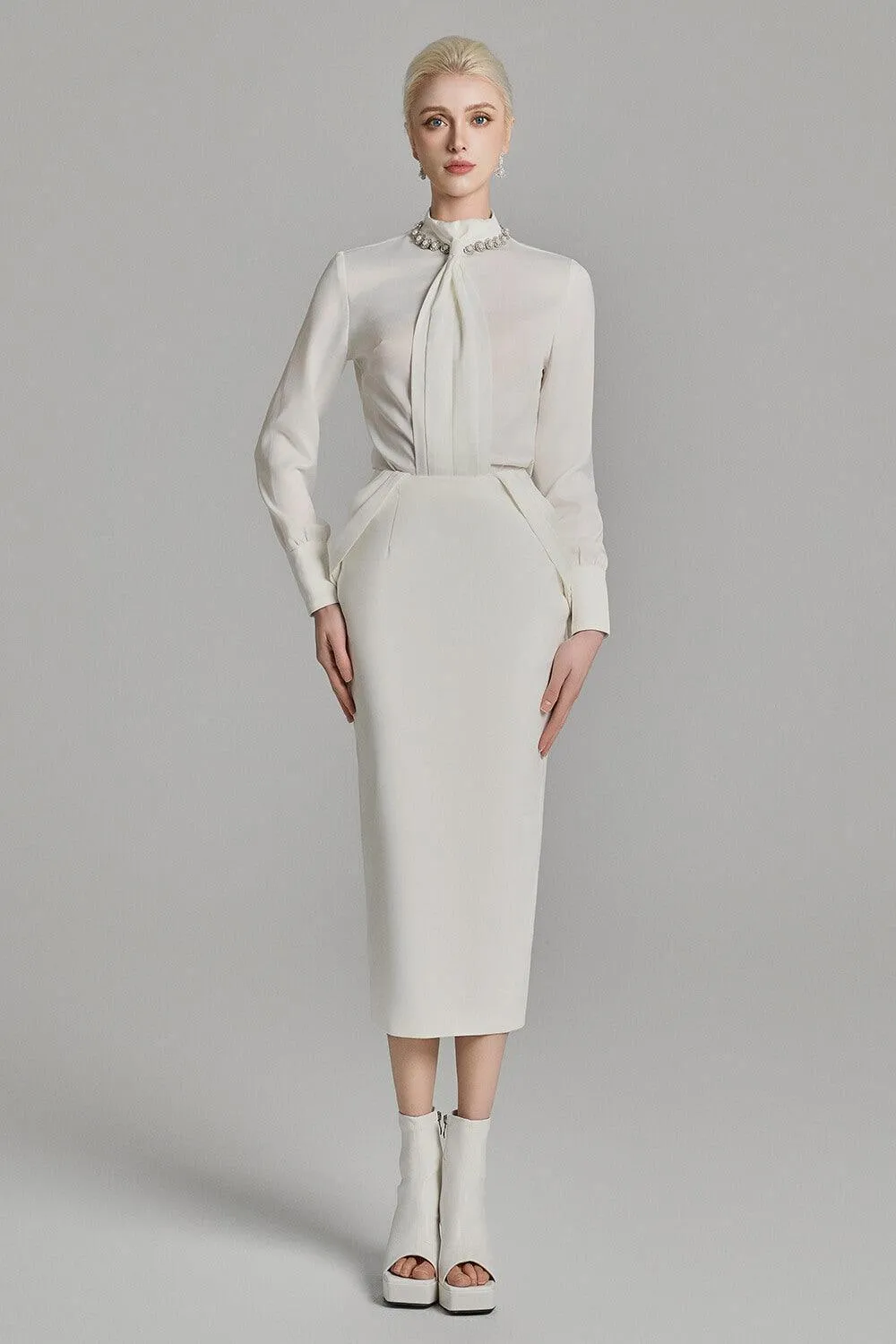 Kori Straight Cuff Sleeved Silk Top