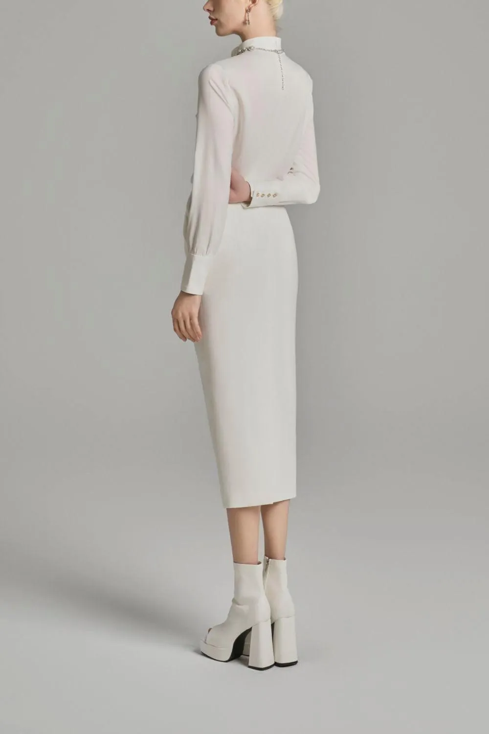 Kori Straight Cuff Sleeved Silk Top