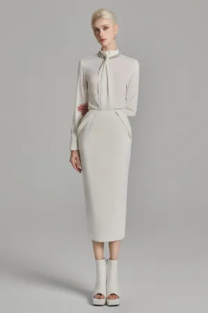 Kori Straight Cuff Sleeved Silk Top