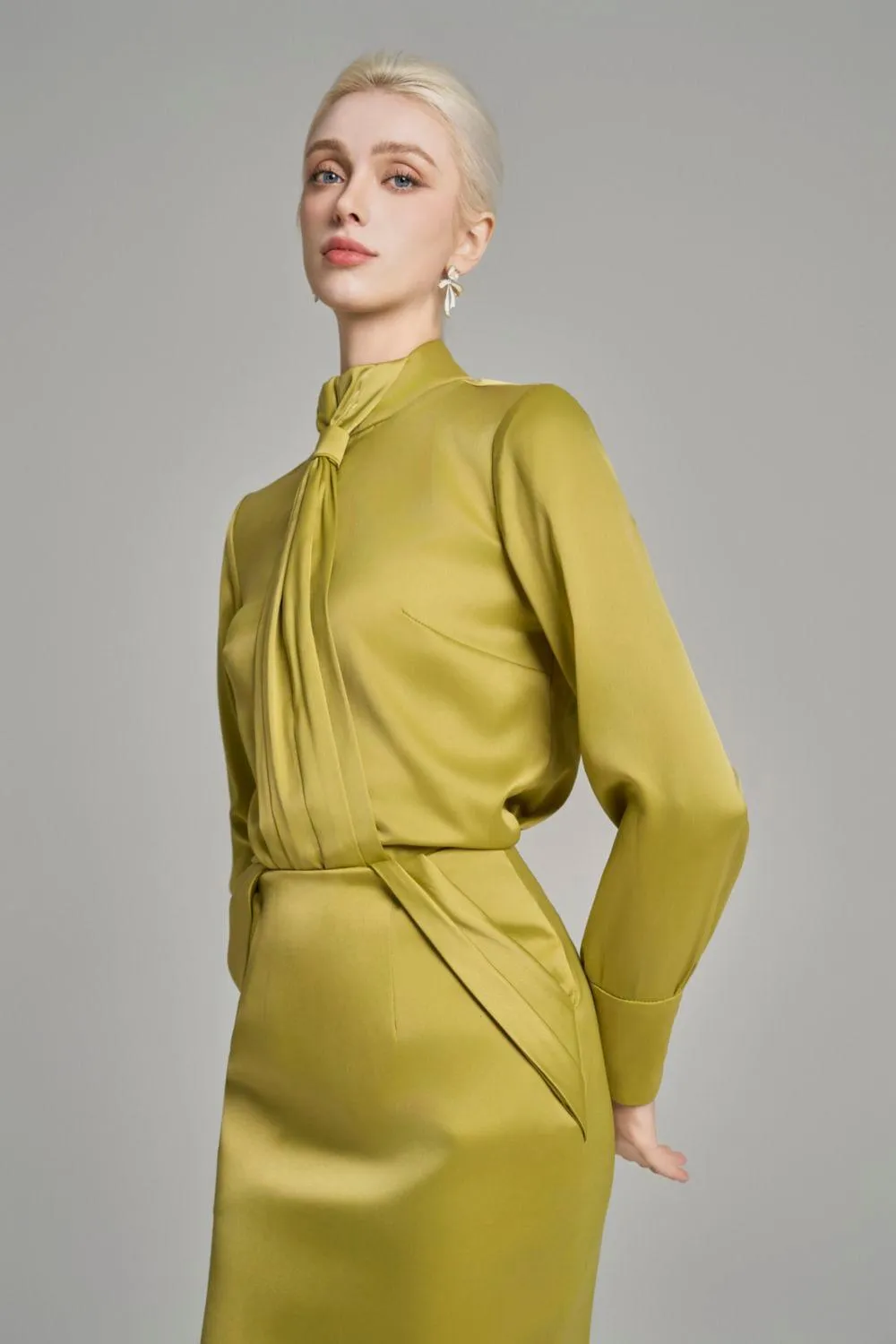 Kori Straight Cuff Sleeved Silk Top