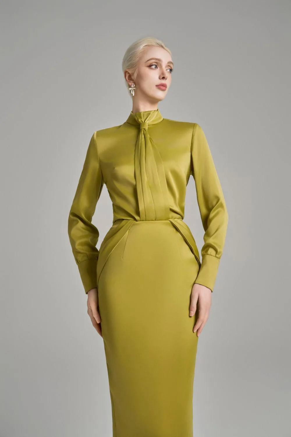 Kori Straight Cuff Sleeved Silk Top