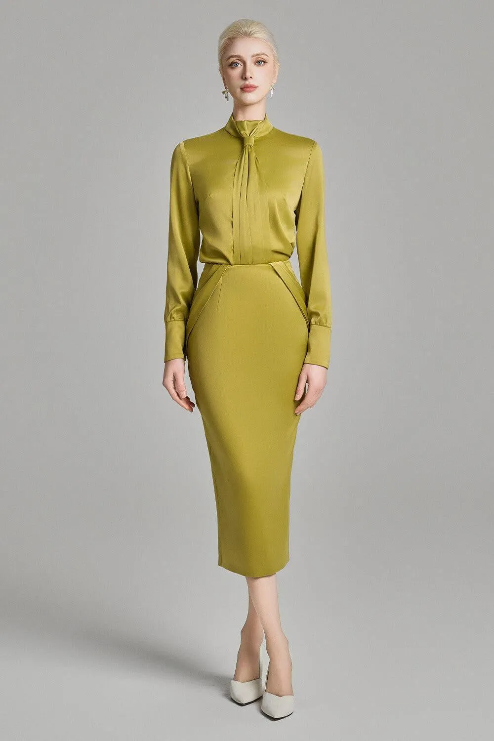 Kori Straight Cuff Sleeved Silk Top