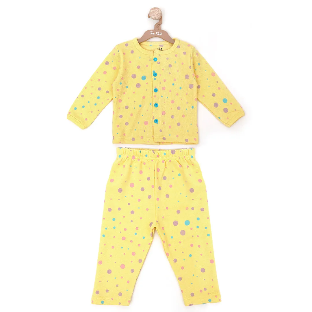 Lemonade Color Polka Dot Sleeping Suit Co-rd sets