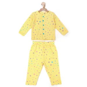 Lemonade Color Polka Dot Sleeping Suit Co-rd sets