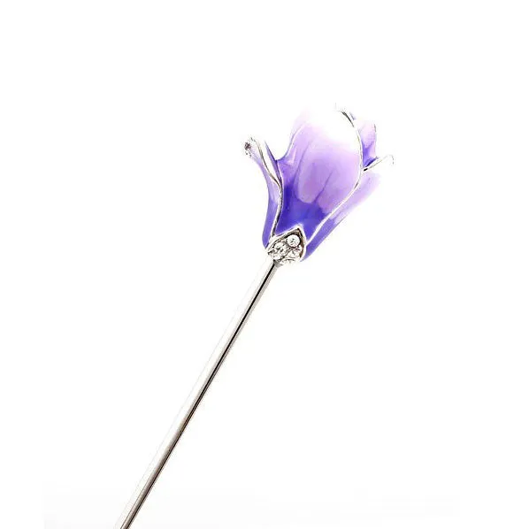 LUX Lilac Half Bloom Hair Stick w/ Swarovski Rhinestones