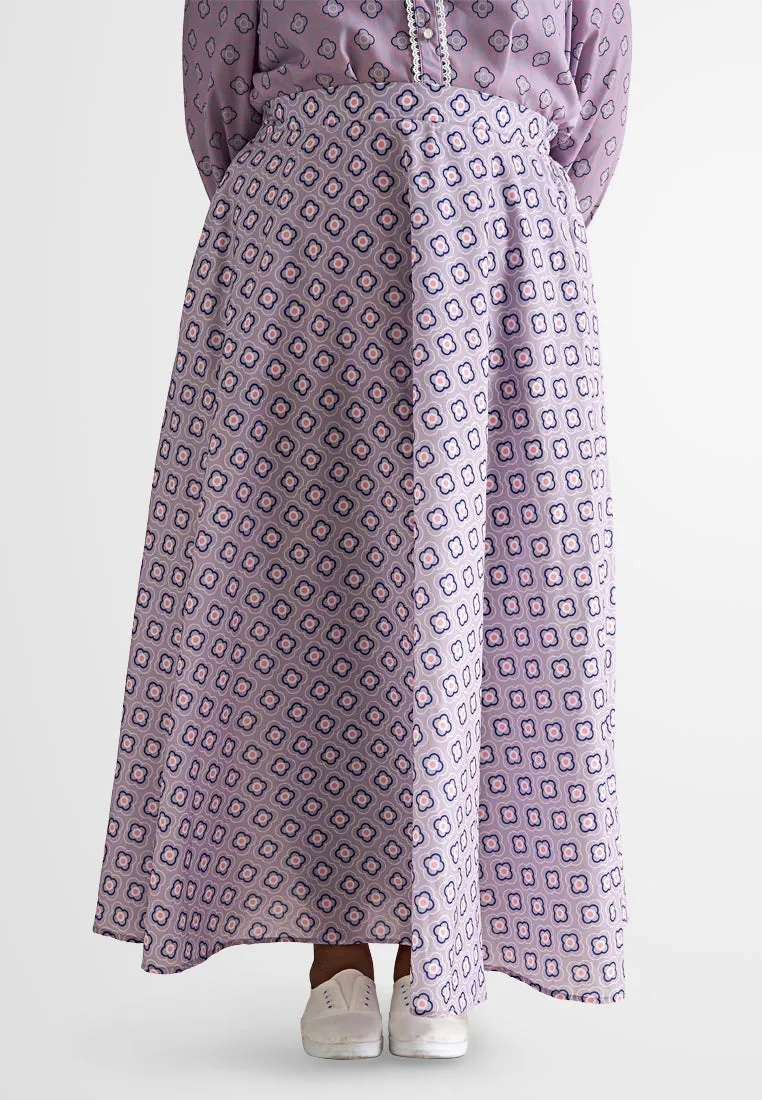 Mazia Clash Print Button Modern Kurung Set