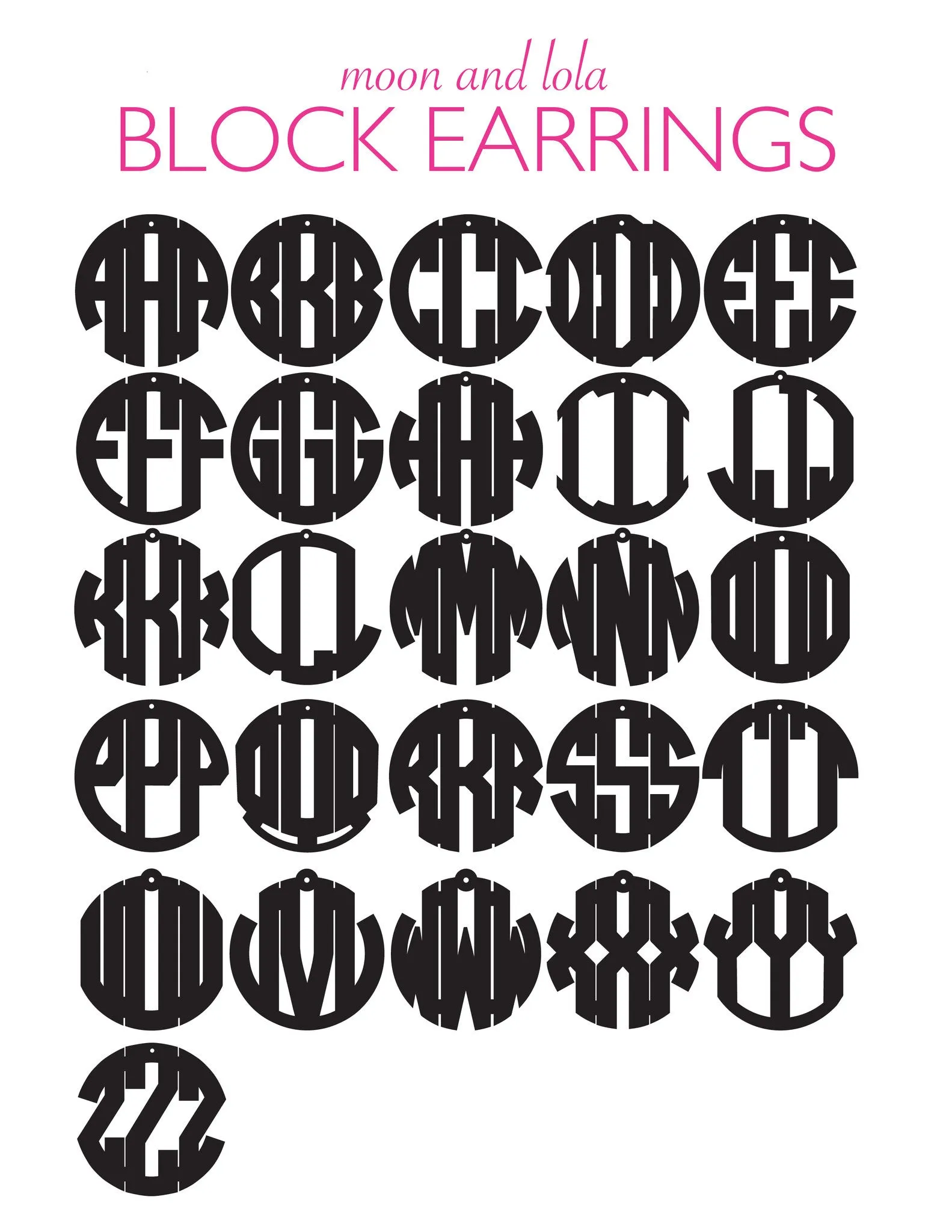 Nice Monogram Earrings (WS)