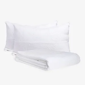 Palm Leaf Bedspread (White)