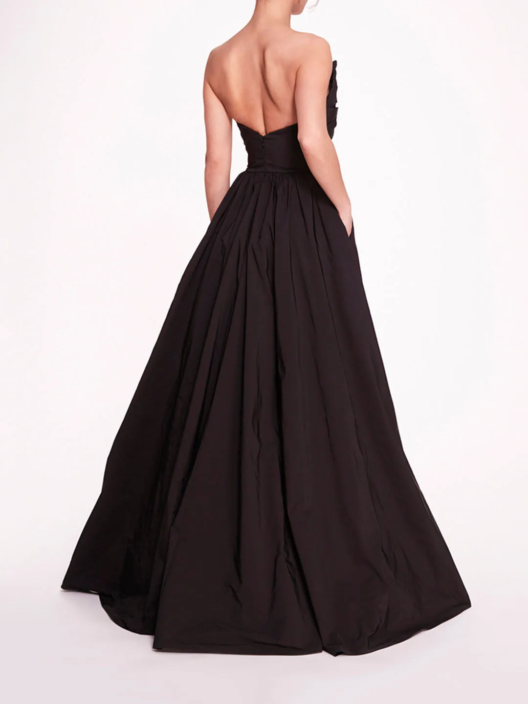Pleated Taffeta Gown