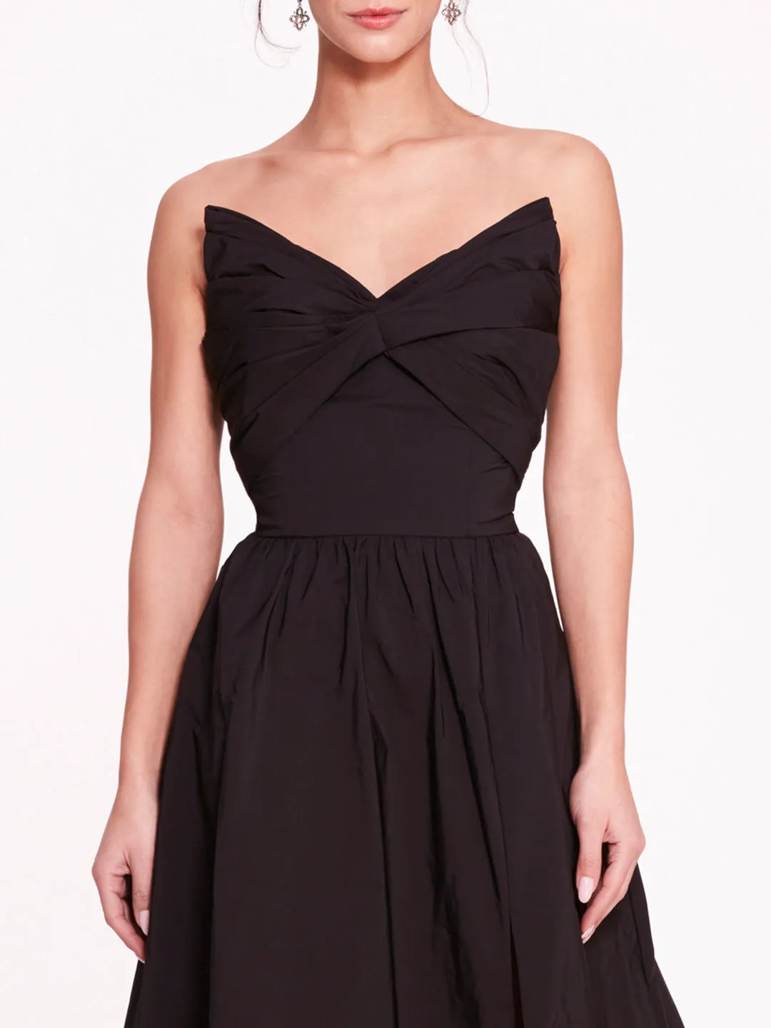 Pleated Taffeta Gown